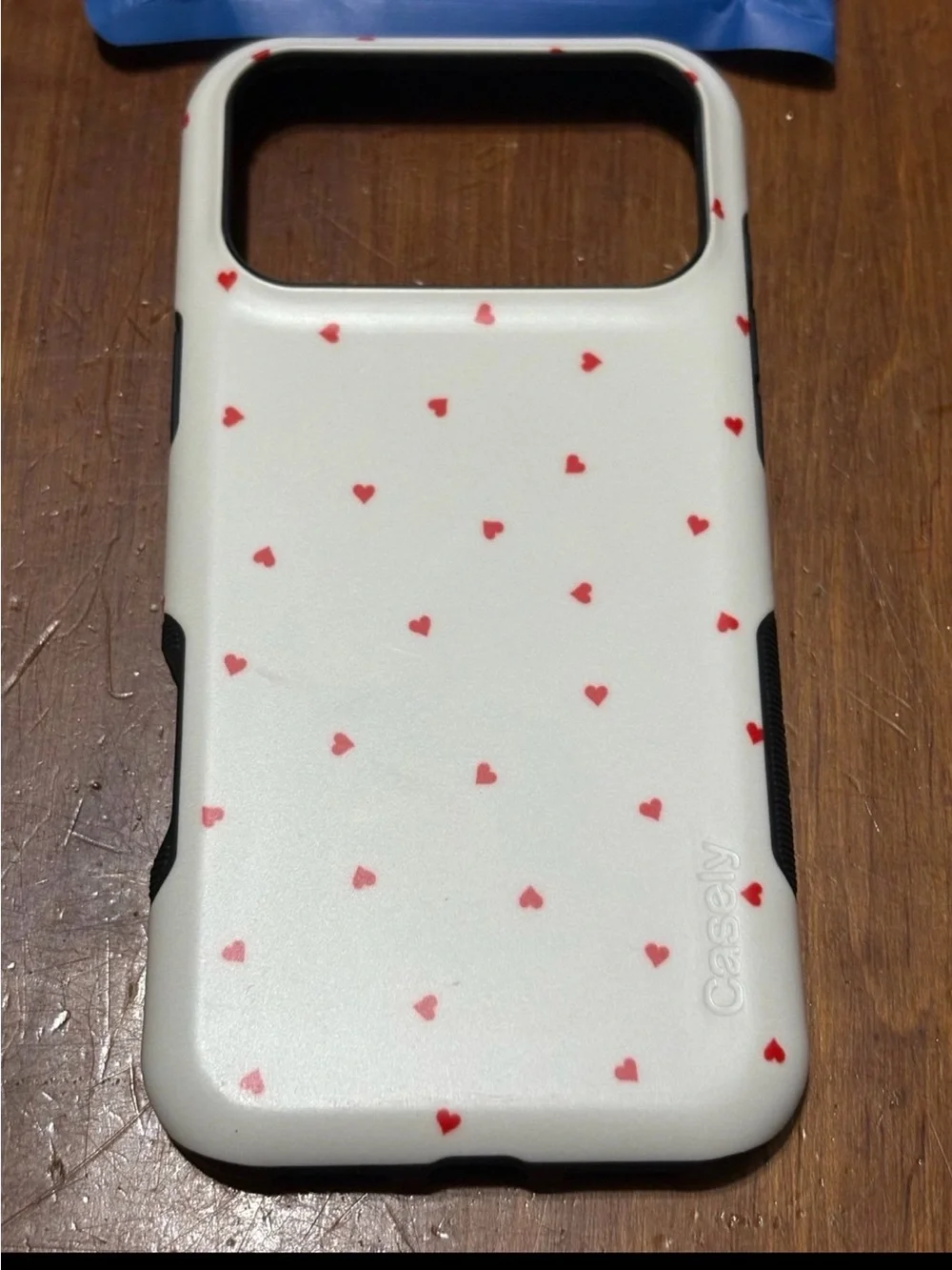 Casey White Phone Case with Red Heart Print - Slim Protective Cover